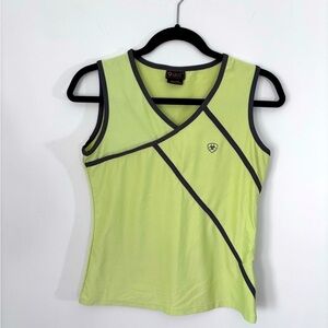 Ariat Tank Top Green/Grey Pullover Comfort Sleeveless Performance Size XS